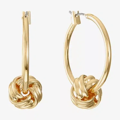 Monet Jewelry Monet Gold-tone Knot Hoop Earrings In Yellow