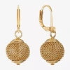 Monet Jewelry Monet Gold-tone Mesh Ball Drop Earrings In Yellow
