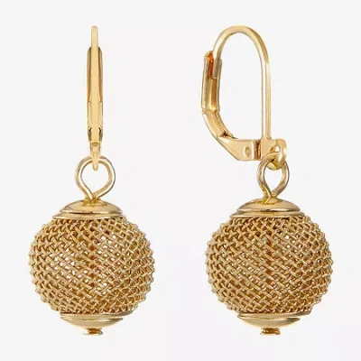 Monet Jewelry Monet Gold-tone Mesh Ball Drop Earrings In Yellow