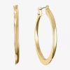 Monet Jewelry Monet Gold-tone Oval Edged Hoop Earrings In Gold