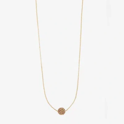 Monet Jewelry Monet Silver-tone Crystal Fireball Pendant Necklace In Brown