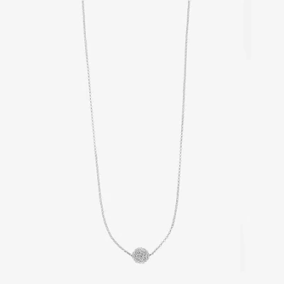 Monet Jewelry Monet Silver-tone Crystal Fireball Pendant Necklace In White