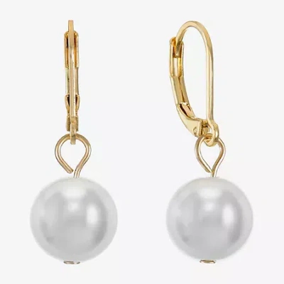 Monet Jewelry Monet White Goldtone Leverback Drop Earring