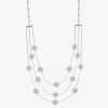 Monet Jewelry Multi Layer Womens Glass 18 Inch Strand Necklace In Metallic