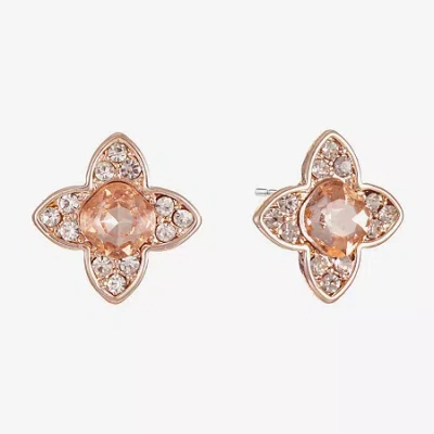 Monet Jewelry Orange 15mm Clover Stud Earrings