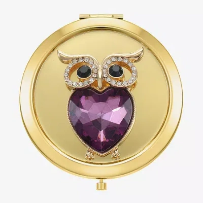 Monet Jewelry Owl Gold Tone Compact Mirror