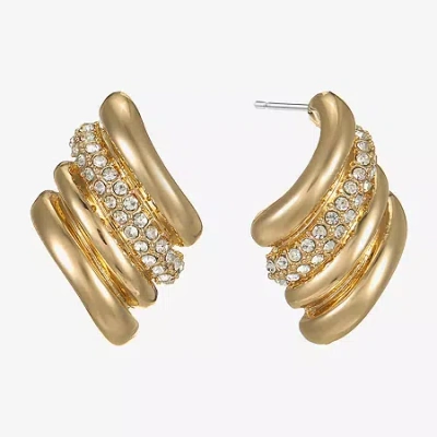 Monet Jewelry Pave Glass 23mm Diamond Stud Earrings In Yellow