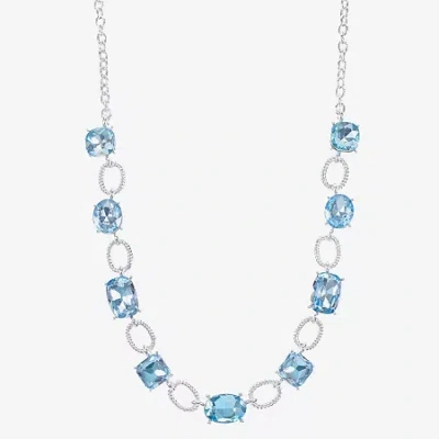 Monet Jewelry Rope Twist Link Womens 17 Inch Collar Necklace In Blue