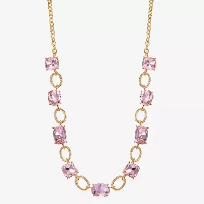 Monet Jewelry Rope Twist Link Womens 17 Inch Collar Necklace In Pink