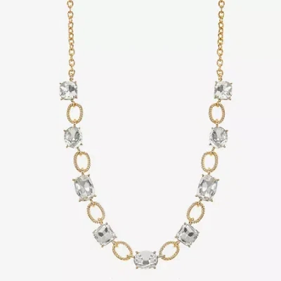 Monet Jewelry Rope Twist Link Womens 17 Inch Collar Necklace In White