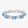 Monet Jewelry Rope Twist Link Womens Glass Oval Stretch Bracelet In Blue
