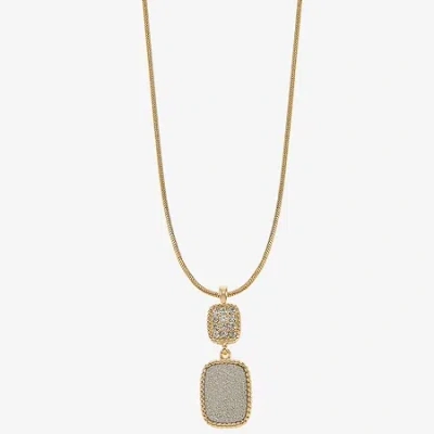 Monet Jewelry Rope Twist Womens Glass Rectangular 17 Inch Pendant Necklace In Yellow