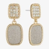 Monet Jewelry Rope Twist Womens Glass Rectangular Hypoallergenic Drop Earrings In Gold