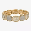 Monet Jewelry Rope Twist Womens Glass Rectangular Stretch Bracelet In Gold