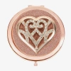 Monet Jewelry Rose Tone Heart Compact Mirror In Pink