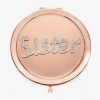 Monet Jewelry Rose Tone Sister Rose Tone Mirrored Compact Mirror In Pink