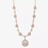 Monet Jewelry Rose Tone Womens Glass 17 Inch Pendant Necklace In Gold