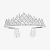 Monet Jewelry Silver Tone Crystal Tiara In Metallic
