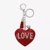 Monet Jewelry Silver Tone Love Tassel Charm Heart Key Chain In Red