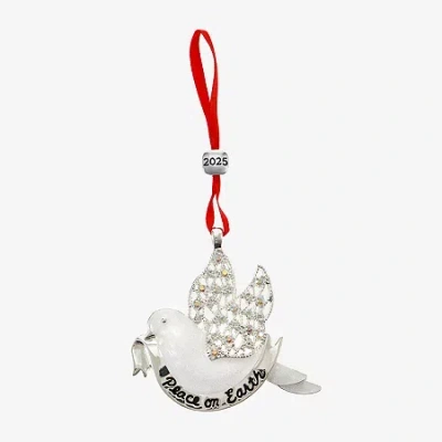 Monet Jewelry Silver Tone White Dove Peace On Earth Christmas Ornament