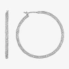 Monet Jewelry Silver Tone Womens 25mm Hypoallergenic Hoop Earrings In White