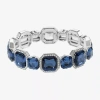 Monet Jewelry Silver Tone Womens Blue Square Stretch Bracelet In Blue