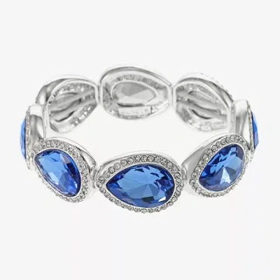 Monet Jewelry Silver Tone Womens Brown Stretch Bracelet In Blue