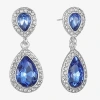 Monet Jewelry Silver Tone Womens Hypoallergenic Drop Earrings In Blue