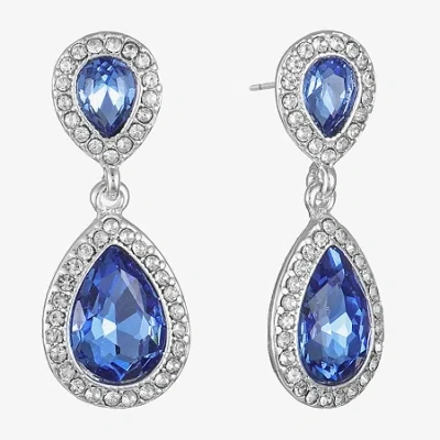 Monet Jewelry Silver Tone Womens Hypoallergenic Drop Earrings In Blue