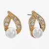 Monet Jewelry Simulated Pearl 18mm Stud Earrings In White