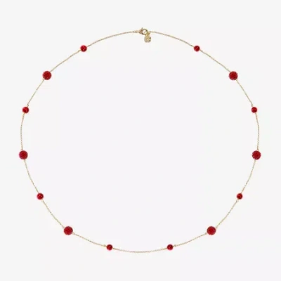 Monet Jewelry Station Womens Glass 34 Inch Strand Necklace In Red