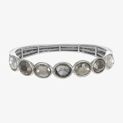 Monet Jewelry Stretch Womens Brown Glass Oval Bangle Bracelet In Gray