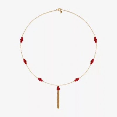 Monet Jewelry Tassel Womens 31 Inch Strand Necklace In Red