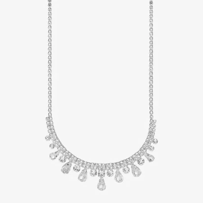 Monet Jewelry Timeless Frontal Womens 17 Inch Collar Necklace In Silver