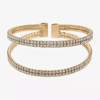 Monet Jewelry Timeless Gold Tone Womens Glass Cuff Bracelet In Yellow