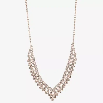 Monet Jewelry Timeless Rose Gold Womens 17 Inch Collar Necklace In Pink