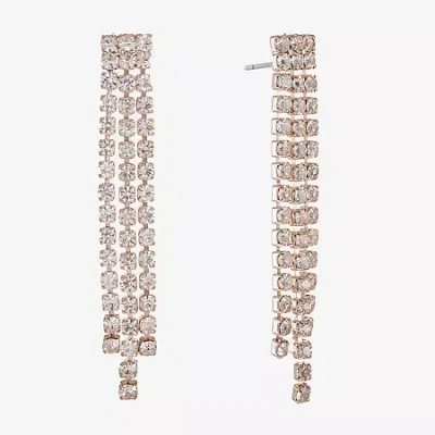 Monet Jewelry Timeless Rose Gold Womens Glass Hypoallergenic Drop Earrings In Pink