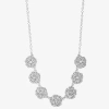 Monet Jewelry Timeless Rose Womens 17 Inch Collar Necklace In Silver