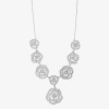 Monet Jewelry Timeless Rose Womens Glass 18 Inch Y Necklace In Silver