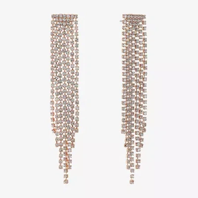 Monet Jewelry Timeless Rosegold Tone Chandelier Womens Hypoallergenic Drop Earrings In White