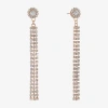 Monet Jewelry Timeless Rosegold Tone Linear Womens Hypoallergenic Drop Earrings In Gold