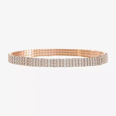 Monet Jewelry Timeless Rosegold Tone Womens Stretch Bracelet In Gold
