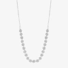 Monet Jewelry Timeless Silver Tone Floral Womens 17 Inch Collar Necklace In Silver
