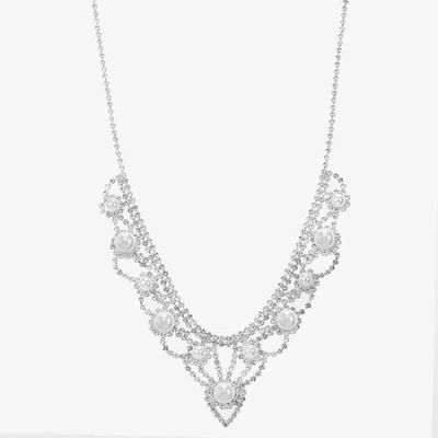 Monet Jewelry Timeless Silver Tone Frontal Scallop Womens 17 Inch Collar Necklace