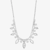 Monet Jewelry Timeless Silver Tone Frontal Womens 16 Inch Collar Necklace In Silver