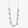 Monet Jewelry Timeless Silver Tone Halo Womens 17 Inch Collar Necklace In White