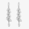 Monet Jewelry Timeless Silver Tone Linear Womens Simulated Pearl Hypoallergenic Drop Earrings In White