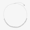 Monet Jewelry Timeless Silver Tone Womens 17 Inch Collar Necklace In White