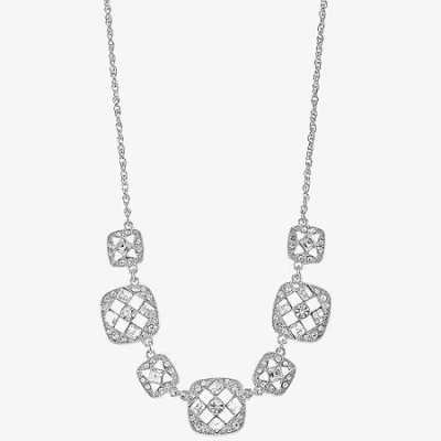 Monet Jewelry Timeless Silver Tone Womens 17 Inch Collar Necklace