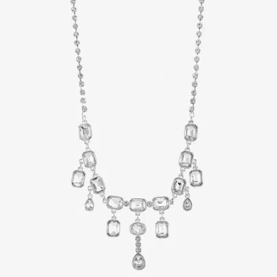 Monet Jewelry Timeless Silver Tone Womens 17 Inch Collar Necklace In White